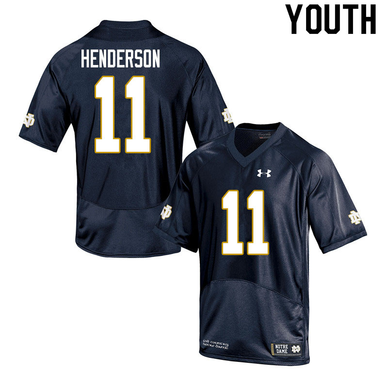 Youth #11 Ramon Henderson Notre Dame Fighting Irish College Football Jerseys Sale-Navy - Click Image to Close